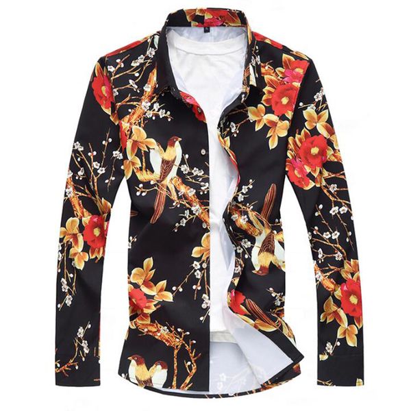 black red printed bird luxury royal mens shirts casual slim fit hawaiian shirt casual black long sleeve shirt men, White;black
black red printed bird luxury royal mens shirts casual slim fit hawaiian shirt casual black long sleeve shirt men, White;black
