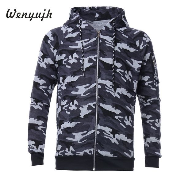 wenyujh casual hooded drawstring solid color camouflage zipper male blusas sweatshirt with pockets long sleeve sportswear, Black
wenyujh casual hooded drawstring solid color camouflage zipper male blusas sweatshirt with pockets long sleeve sportswear, Black