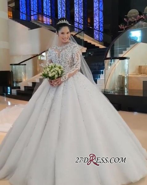 church ball gown wedding dresses with long sleeve luxury jewel neckline crystal beaded lace wedding dress bridal gowns puffy bride gown, White
church ball gown wedding dresses with long sleeve luxury jewel neckline crystal beaded lace wedding dress bridal gowns puffy bride gown, White
