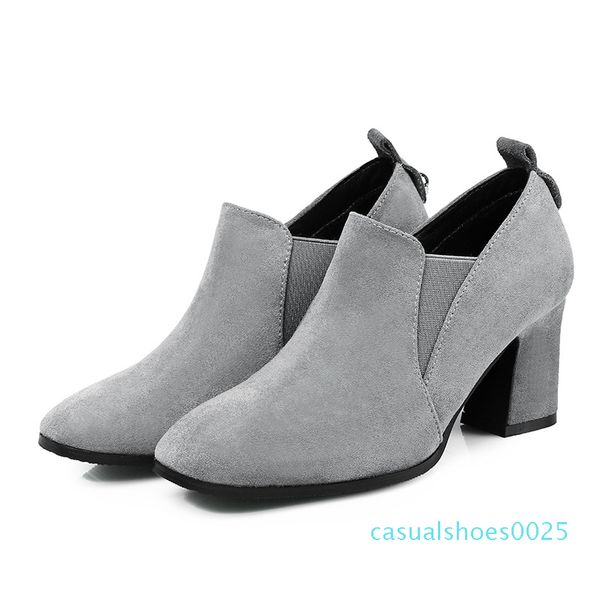 2019 autumn shoes suede brown boots women block 7cm high heels short fashion boots party prom block heels shoes c25, Black
2019 autumn shoes suede brown boots women block 7cm high heels short fashion boots party prom block heels shoes c25, Black