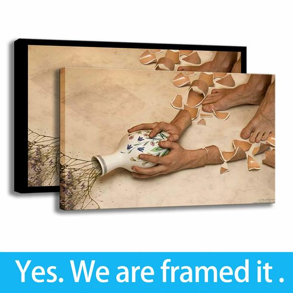 canvas hd print home decor painting hand vase art pictures surreal crazy - ready to hang - framed
canvas hd print home decor painting hand vase art pictures surreal crazy - ready to hang - framed