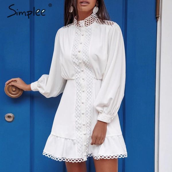 simplee streetwear women white dress long sleeve ruffle hollow out lady summer dress spring geometric lantern pockets mini dress, Black;gray
simplee streetwear women white dress long sleeve ruffle hollow out lady summer dress spring geometric lantern pockets mini dress, Black;gray