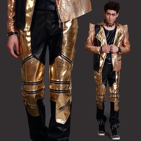 male costume stage clothes nightclub leather male pants bar fashion trousers for singer dancer star performance show, Black
male costume stage clothes nightclub leather male pants bar fashion trousers for singer dancer star performance show, Black
