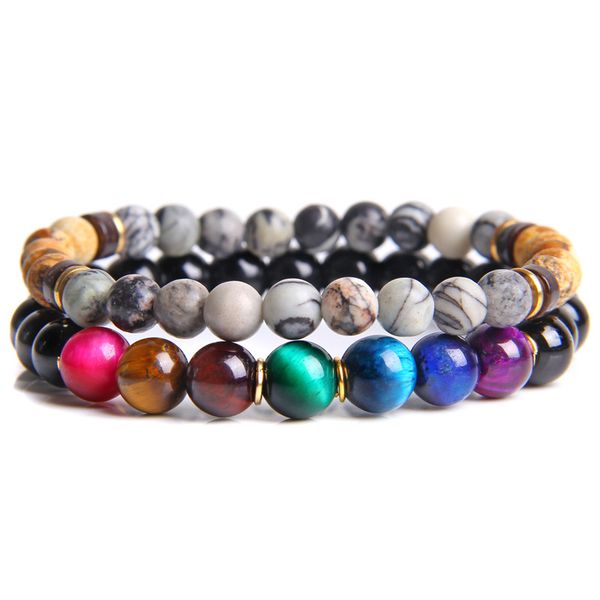 7 chakra healing beaded bracelet natural stone tiger eye beads bracelets 8mm for women men fashion yoga jewelry dropshipping, Black
7 chakra healing beaded bracelet natural stone tiger eye beads bracelets 8mm for women men fashion yoga jewelry dropshipping, Black