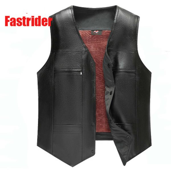 2018 new winter men motorbike leather vest with fleece thickening middle aged v neck vest shoulders to keep warm moto jacket
2018 new winter men motorbike leather vest with fleece thickening middle aged v neck vest shoulders to keep warm moto jacket