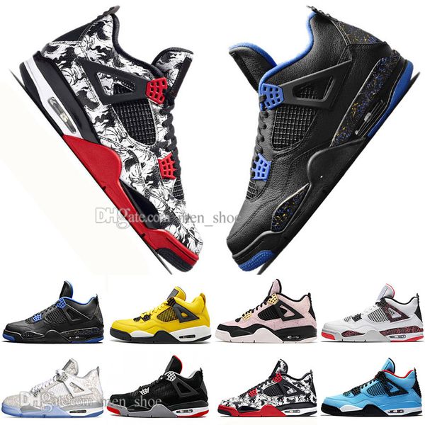 Top 2019 Newest Bred 4 4s What The Cactus Jack Laser Wings Mens Basketball Shoes Denim Blue Pale Citron Men Sports Designer Sneakers 5.5-13
Top 2019 Newest Bred 4 4s What The Cactus Jack Laser Wings Mens Basketball Shoes Denim Blue Pale Citron Men Sports Designer Sneakers 5.5-13