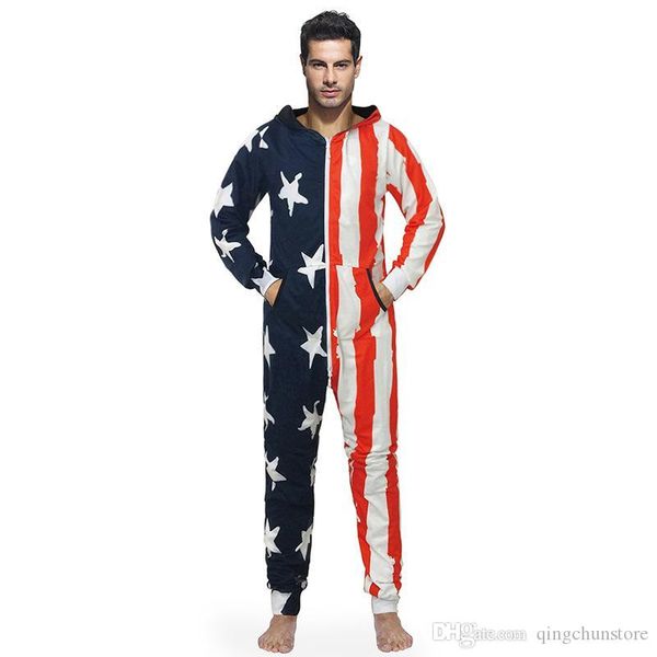 large size home clothing 2018 autumn and winter pajamas new hooded jacket star stripes warm clothing flag printed couples onesies, Black;brown
large size home clothing 2018 autumn and winter pajamas new hooded jacket star stripes warm clothing flag printed couples onesies, Black;brown