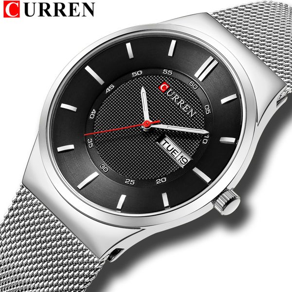 curren men watches simple style stainless steel mesh wristwatch new quartz male clock with week and date reloj waterproof hombre, Slivery;brown
curren men watches simple style stainless steel mesh wristwatch new quartz male clock with week and date reloj waterproof hombre, Slivery;brown