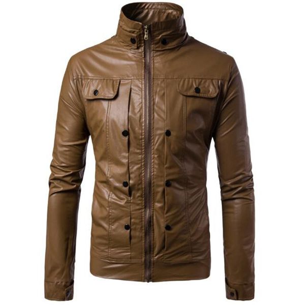new 2019 men's fashion classic new multi-button embellished leather jacket with long sleeves coat, Black
new 2019 men's fashion classic new multi-button embellished leather jacket with long sleeves coat, Black