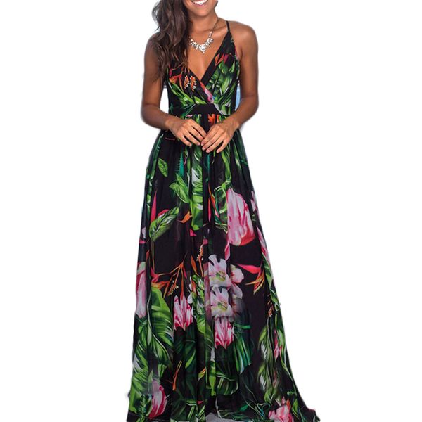 2020 summer women dress fashion print floral boho beach dress new backless slip ladies party long dresses, White;black
2020 summer women dress fashion print floral boho beach dress new backless slip ladies party long dresses, White;black