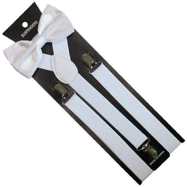 fashion 2.5cm wide solid color clip-on braces bow tie elastic y-back suspenders for men womens 3 clip suspenders bow ties sets, Black;white
fashion 2.5cm wide solid color clip-on braces bow tie elastic y-back suspenders for men womens 3 clip suspenders bow ties sets, Black;white