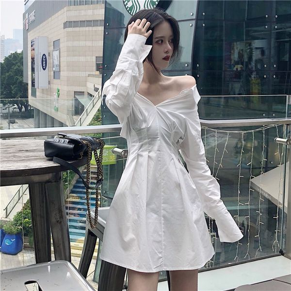 women's clothing sweet chic fashion dresses spring autumn new shoulder turn-down collar strapless long sleeve shirts lady dress, Black;gray
women's clothing sweet chic fashion dresses spring autumn new shoulder turn-down collar strapless long sleeve shirts lady dress, Black;gray