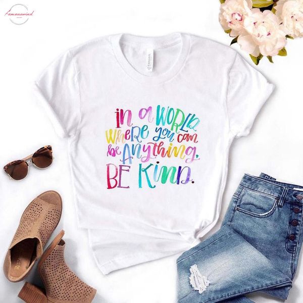 in a world where you can be anything be women tshirt cotton casual funny t shirt gift for lady yong top, White
in a world where you can be anything be women tshirt cotton casual funny t shirt gift for lady yong top, White