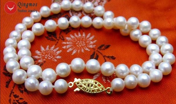 fine pearls jewelry immaculate 7-8mm round white natural pearl necklace for women chokers 17-19inches, Silver
fine pearls jewelry immaculate 7-8mm round white natural pearl necklace for women chokers 17-19inches, Silver