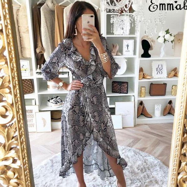 women v neck snake skin print maxi dress ladies split beach party dresses vestido mujer 2019 elegant ruffles long party sale, Black;gray
women v neck snake skin print maxi dress ladies split beach party dresses vestido mujer 2019 elegant ruffles long party sale, Black;gray