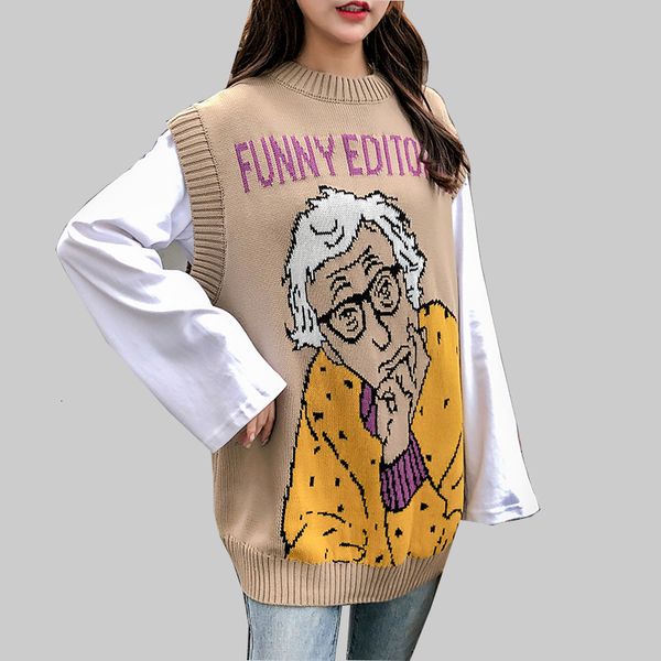2019 new cartoon print vests for women mouthless o -neck used vest female casual tank trui oversize girls, Black;white
2019 new cartoon print vests for women mouthless o -neck used vest female casual tank trui oversize girls, Black;white