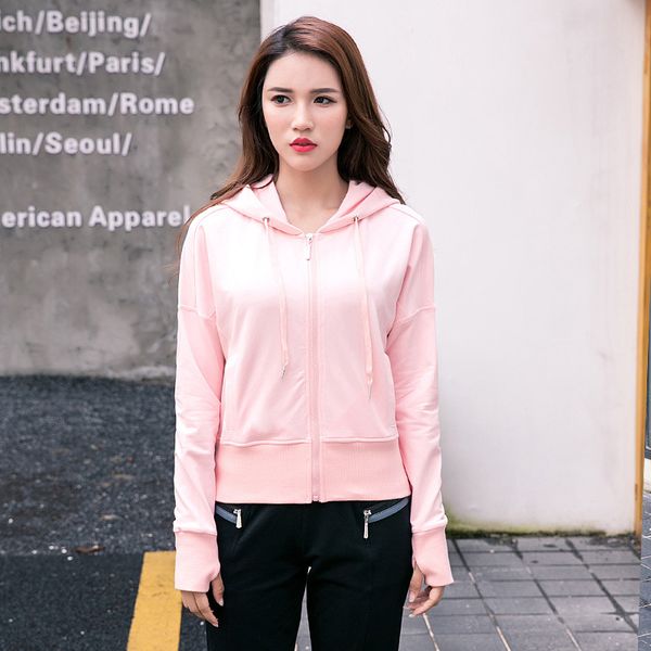 2019 running jacket women long sleeve cotton fabric hooded solid zipper thumb hole sports yoga jacket fitness training coat gym
2019 running jacket women long sleeve cotton fabric hooded solid zipper thumb hole sports yoga jacket fitness training coat gym