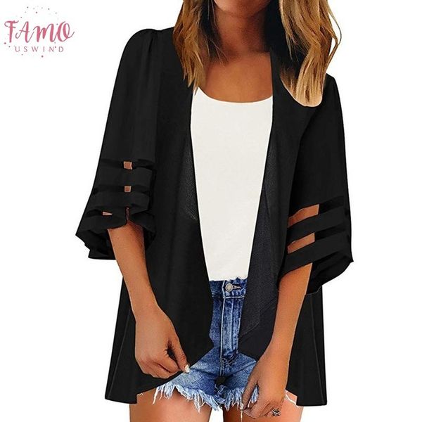 kimono cardigan women mesh panel beach harajuku pure color chiffon soild color casual loose blouse blusas feminina plus size, White
kimono cardigan women mesh panel beach harajuku pure color chiffon soild color casual loose blouse blusas feminina plus size, White