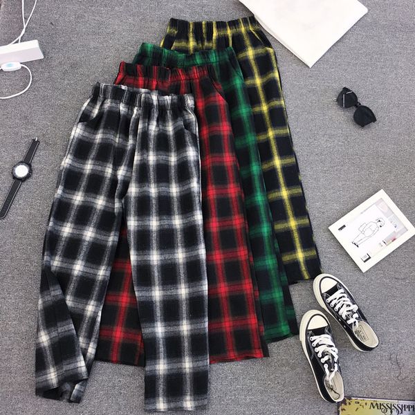 bella philosophy 2019 autumn harajuku streetwear plaid pants women high waist loose wide leg pants korean hip hop men trousers, Black;white
bella philosophy 2019 autumn harajuku streetwear plaid pants women high waist loose wide leg pants korean hip hop men trousers, Black;white