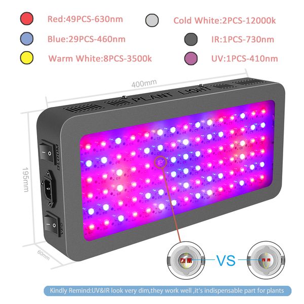 double chips 900w full spectrum led grow lights for hydroponic indoor plants grow veg/bloom
double chips 900w full spectrum led grow lights for hydroponic indoor plants grow veg/bloom