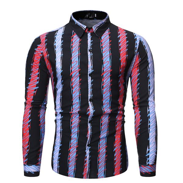 autumn men shirts casual slim fit streetwear stripe printed colorful blouse lapel button up dress shirt long sleeve, White;black
autumn men shirts casual slim fit streetwear stripe printed colorful blouse lapel button up dress shirt long sleeve, White;black
