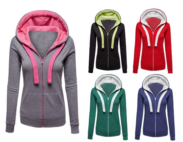 europe and america cross border autumn and winter women's sweater solid color joint zip-up jacket long sleeve drawstring hooded, Black
europe and america cross border autumn and winter women's sweater solid color joint zip-up jacket long sleeve drawstring hooded, Black