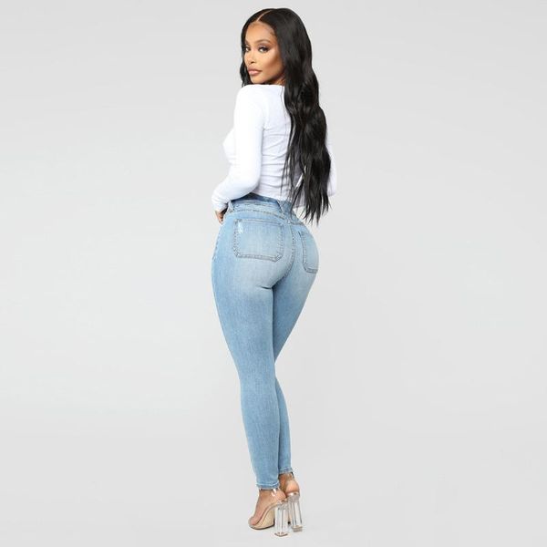 women's casual pencil jeans modis high waist button pants skinny denim stretchy trousers brief streetwear office spodnie #js5, Blue
women's casual pencil jeans modis high waist button pants skinny denim stretchy trousers brief streetwear office spodnie #js5, Blue
