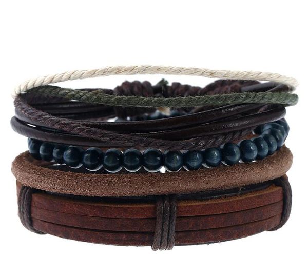 2020 100% genuine leather bracelet diy multiple suede cattle hide beading men's combination suit bracelet 4styles/1set, Black 
2020 100% genuine leather bracelet diy multiple suede cattle hide beading men's combination suit bracelet 4styles/1set, Black