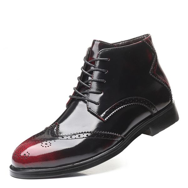 brogue carved mens boots leather size38-48 british style bussiness ankle boots men fashion cool young man boots shoes oxfords, Black 
brogue carved mens boots leather size38-48 british style bussiness ankle boots men fashion cool young man boots shoes oxfords, Black