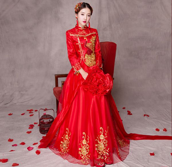 2018 new bride wedding dress chinese style costume phoenix cheongsam evening dress show clothing slim style for wedding cosplay dresses, Black;red
2018 new bride wedding dress chinese style costume phoenix cheongsam evening dress show clothing slim style for wedding cosplay dresses, Black;red