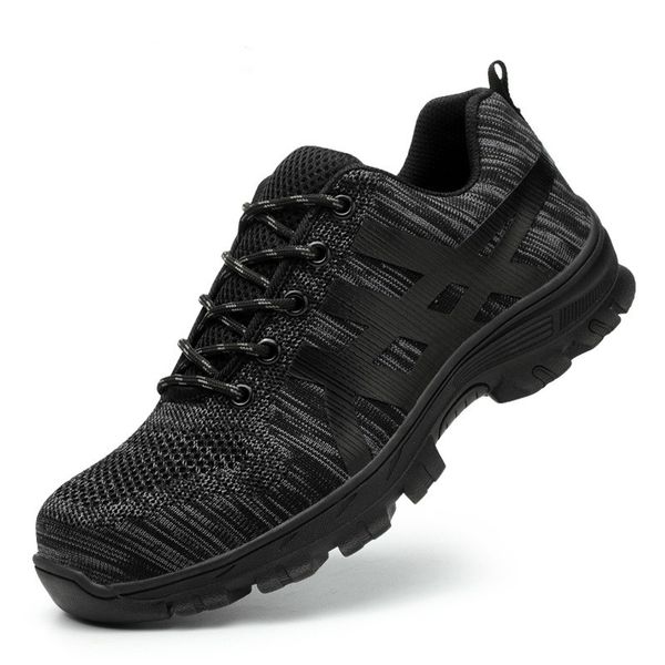 men's shoes anti-smashing steel toe safety shoes fashion light breathable work anti-piercing soles trainers, Black
men's shoes anti-smashing steel toe safety shoes fashion light breathable work anti-piercing soles trainers, Black
