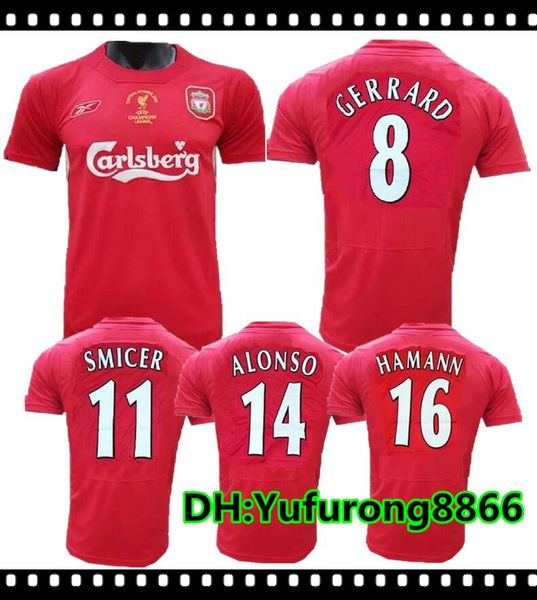 04 05 final istanbul retro soccer jersey #8 gerrard steven 2005 smicer alonso hamann champion football shirts vintage calcio maglia maillot, Black;yellow
04 05 final istanbul retro soccer jersey #8 gerrard steven 2005 smicer alonso hamann champion football shirts vintage calcio maglia maillot, Black;yellow