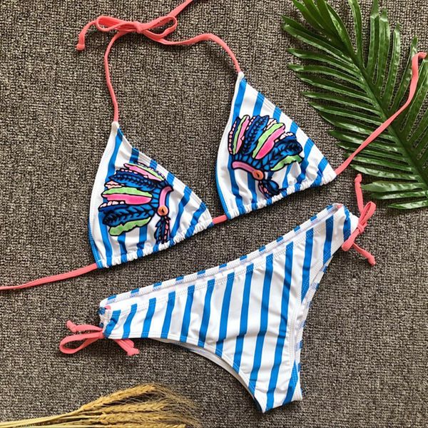 women bikini set striped push-up padded bra swimwear print swimsuit beachwear halter bathing suit
women bikini set striped push-up padded bra swimwear print swimsuit beachwear halter bathing suit