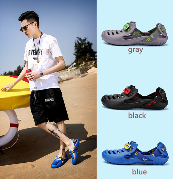 beach shoes men's trend new summer paddling non-slip sandals fashion hole shoes, Black
beach shoes men's trend new summer paddling non-slip sandals fashion hole shoes, Black