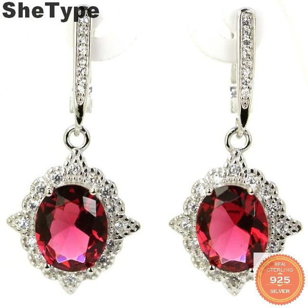 37x17mm shetype romantic 6.2g created rhodolite garnet london blue z cz gift for woman's 925 sterling silver earrings, Golden;silver
37x17mm shetype romantic 6.2g created rhodolite garnet london blue z cz gift for woman's 925 sterling silver earrings, Golden;silver