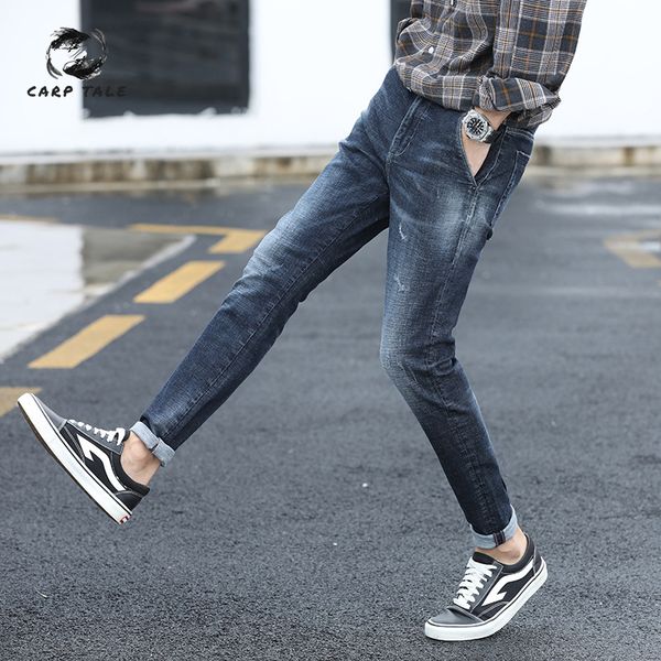 men's jeans korean version of the new spring men's body shaping casual stretch trend feet pants trousers wholesale, Blue
men's jeans korean version of the new spring men's body shaping casual stretch trend feet pants trousers wholesale, Blue