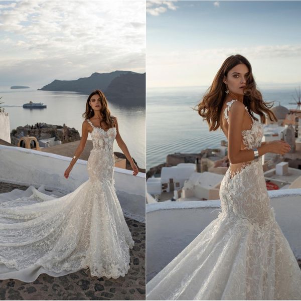 2020 mermaid wedding dresses spaghetti straps lace applique beads bridal gowns backless sweep train wedding dress robe de mariee, White
2020 mermaid wedding dresses spaghetti straps lace applique beads bridal gowns backless sweep train wedding dress robe de mariee, White