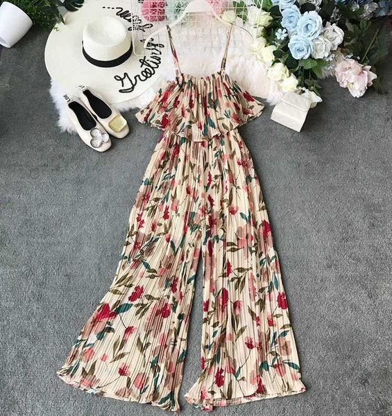 amolapha women printed floral ruffled chiffon jumpsuits summer female bohemia wide leg casual jumpstui outfit rompers, Black;white
amolapha women printed floral ruffled chiffon jumpsuits summer female bohemia wide leg casual jumpstui outfit rompers, Black;white