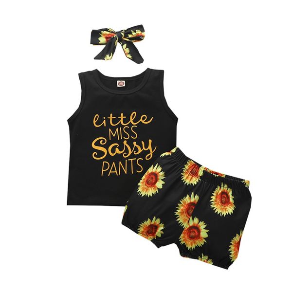 summer newborn infant baby girls clothing letter vest +printed sunflower shorts + headband clothes outfits, White
summer newborn infant baby girls clothing letter vest +printed sunflower shorts + headband clothes outfits, White