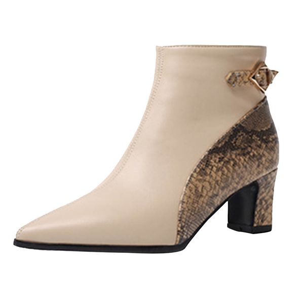 women ankle boots 2019 autumn women shoes snake pattern color boots botas de mujer plus size 35-39, Black
women ankle boots 2019 autumn women shoes snake pattern color boots botas de mujer plus size 35-39, Black