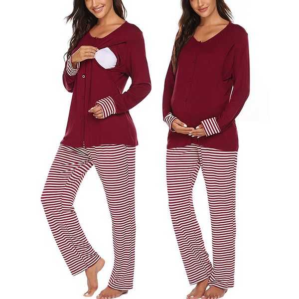 maternity clothings sets women maternity long sleeve nursing t-shirt +striped pants pajamas set suit pregnancy & maternity, White
maternity clothings sets women maternity long sleeve nursing t-shirt +striped pants pajamas set suit pregnancy & maternity, White