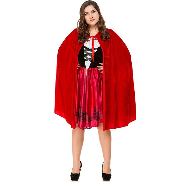 red riding hood costumes cape cosplay fantasia carnival lady fancy dress party adults halloween costume for women plus size, Black;red
red riding hood costumes cape cosplay fantasia carnival lady fancy dress party adults halloween costume for women plus size, Black;red