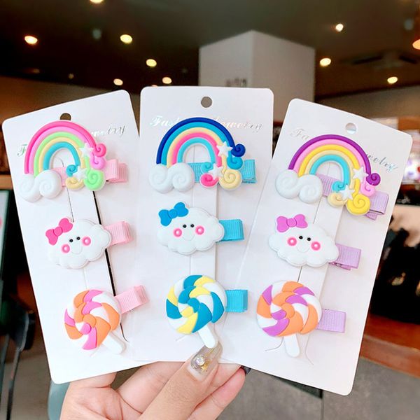 3pc/set cute girl cloud lollipop rainbow hairpins cartoon bobby pin hair clips for girls children headband kids accessories, Slivery;white
3pc/set cute girl cloud lollipop rainbow hairpins cartoon bobby pin hair clips for girls children headband kids accessories, Slivery;white