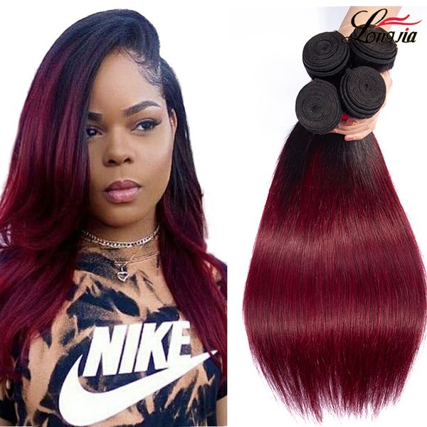 ombre straight hair indian straight human hair 3 or 4 bundles t1b/burgundy human hair extension non remy, Black
ombre straight hair indian straight human hair 3 or 4 bundles t1b/burgundy human hair extension non remy, Black