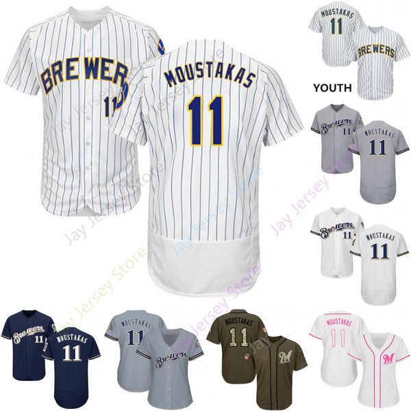 Custom Milwaukee Mike 11 Moustakas Jersey Brewers Jerseys Cool Base Flexbase White Black Red Grey Home Away Men Women Youth All Stitched
Custom Milwaukee Mike 11 Moustakas Jersey Brewers Jerseys Cool Base Flexbase White Black Red Grey Home Away Men Women Youth All Stitched