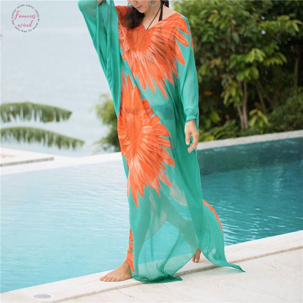 2020 green bohemian floral printed chiffon tunic beach dress women summer beachwear bohemian dresses see trough maxi dress n679, Black;gray
2020 green bohemian floral printed chiffon tunic beach dress women summer beachwear bohemian dresses see trough maxi dress n679, Black;gray