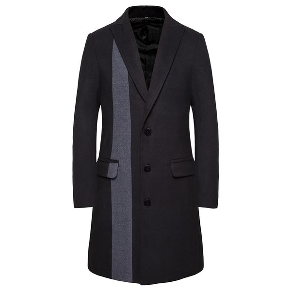 men's warm color matching lapel overcoat single-breasted long sleeve trench coat male fashion casual outerwear, Tan;black
men's warm color matching lapel overcoat single-breasted long sleeve trench coat male fashion casual outerwear, Tan;black