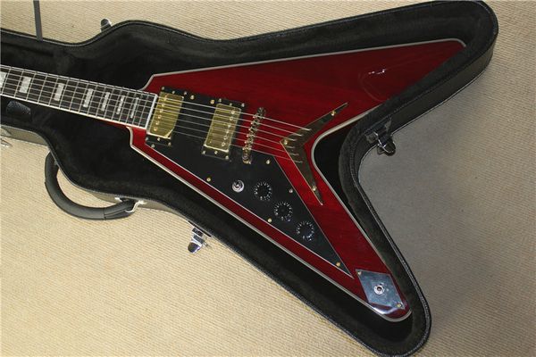 @shaped v flying v left - hand electric guitar burgundy body new 
@shaped v flying v left - hand electric guitar burgundy body new