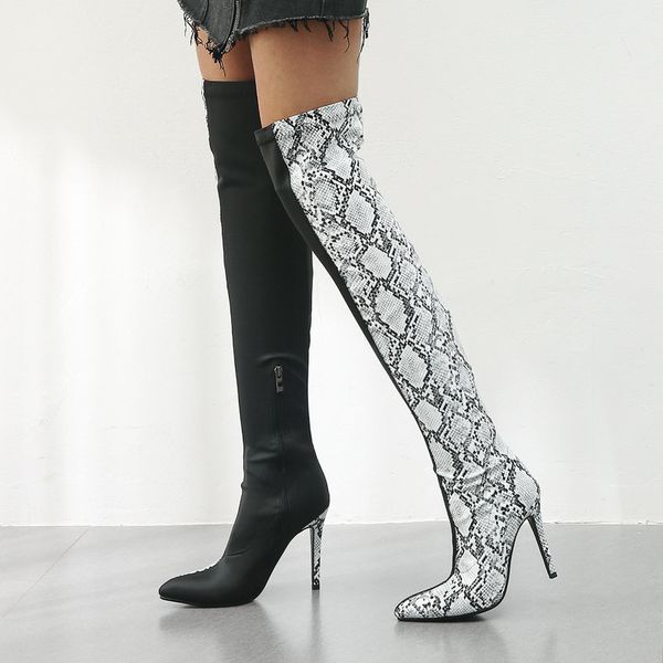 2019 fashion over the knee boots women black white mixed sanke print super high heels pointed toe zipper autumn winter boots
2019 fashion over the knee boots women black white mixed sanke print super high heels pointed toe zipper autumn winter boots
