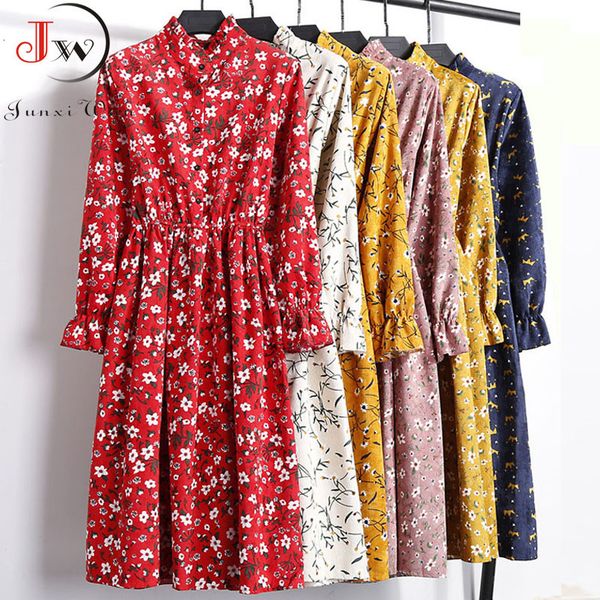 2019 vintage thick corduroy winter dress women high elastic waist a-line long sleeve flower print slim casual midi floral dress, Black;gray
2019 vintage thick corduroy winter dress women high elastic waist a-line long sleeve flower print slim casual midi floral dress, Black;gray